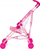 Karrocë lodër për kukulla Bayer Design Buggy Umbrella, për kukulla 46 cm, e palosshme, rozë unicorn