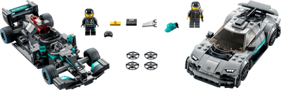 Set LEGO Speed Champions Mercedes AMG F1 W12 edhe Project One 76909, 564 copa, për kalamaj 9+