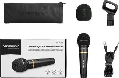 Mikrofon dore dinamik Saramonic SR-MV58, kardioid, me kabllo, i zi