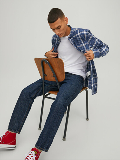 Këmishë JACK&JONES JJECLASSIC Slim Fit, e kaltër