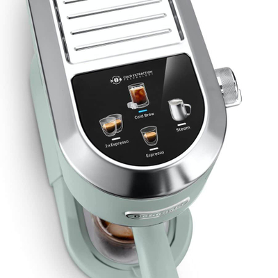 Aparat espresso DeLonghi Dedica Duo EC890.GR, sistem My LatteArt, cold brew, jeshil