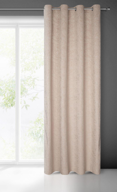 Perde Eurofirany Drape 386650, 140x250cm, kadife me lule, bezhë