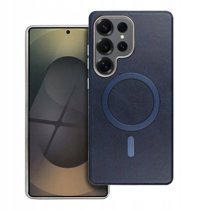 Mbulesë telefoni 4Kom Gentleman Mag Cover për Samsung Galaxy A26, kompatibile me MagSafe, eco lëkurë, blu e errët