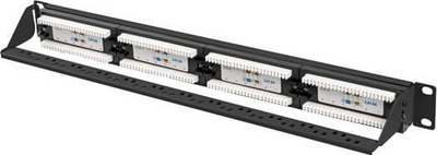 Patch panel Lanberg PPUA-1024-B, 24 porta RJ-45 Cat.6A, 1U 19", i zi