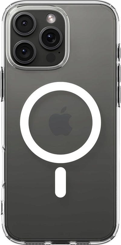 Kapak telefoni Spigen Crystal Hybrid MagSafe, për iPhone 16 Pro, transparent, i bardhë