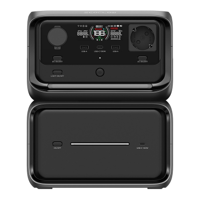Stacion portativ energjie EcoFlow River 3 Plus, 600W, 858Wh, gri i errët