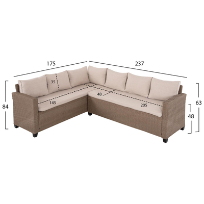 Set mobilie i jashtëm këndor Carson djathtas (HM6078.02)