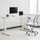 Tavolinë pune Ergo Office ER-401 W, 140 x 60 cm, lartësi e rregullueshme, e bardhë