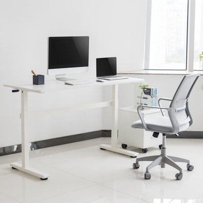 Tavolinë pune Ergo Office ER-401 W, 140 x 60 cm, lartësi e rregullueshme, e bardhë