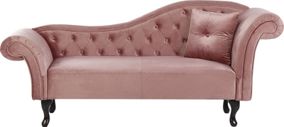 Shezlong Beliani Lattes Right Hand, material velvet, stil klasik, rozë
