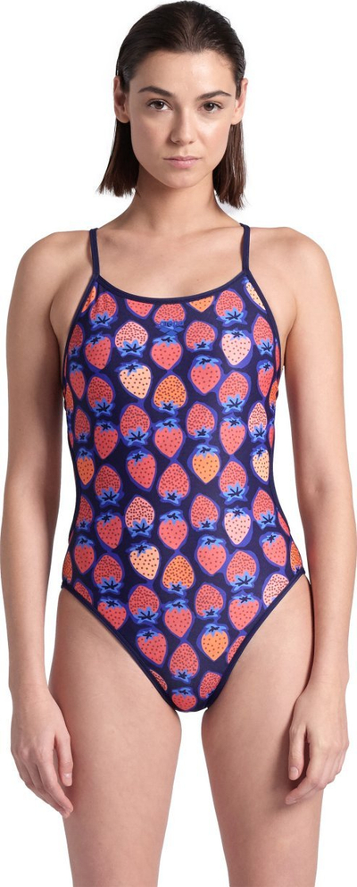 Kostum banje njëpjesësh Arena Reversible Challenge Back, MaxLife Eco, për goca, navy shumëngjyrësh