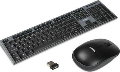 Сет тастатура и глушец iBOX Desktop Pro Kit IKMS606W, безжичен, компактен, црн