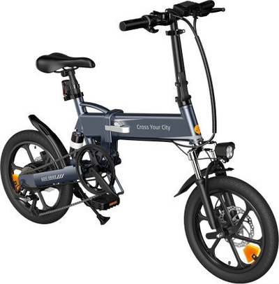 Biçikletë elektrike ADO A16 XE, palosshme, rrota 16", gri