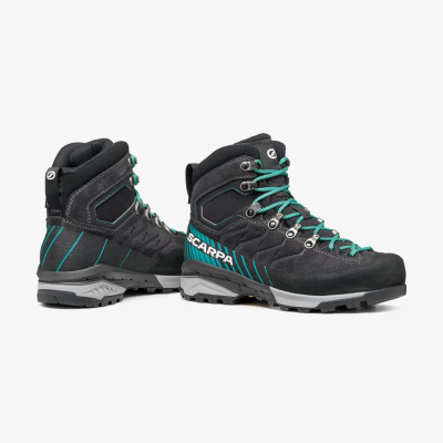 Çizme treking Scarpa Mescalito Trek Mid GTX për goca, Gore‑Tex, taban Vibram, gri me të zezë