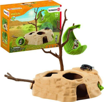 Set lodrash Schleich Wild Life Meerkat Hangout, figura surikatash, plastikë, shumëngjyrësh