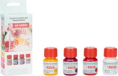 Set boje për qelq edhe porcelan Talens Art Creation, transparente, 4 x 30ml, Pink Frost