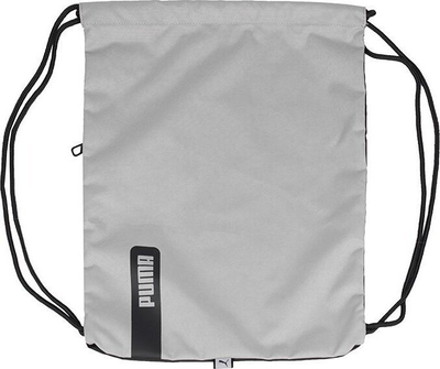 Çantë palestre Puma Deck Gym Sack II, me litarë shpine, me xhep anash me zinxhir, gri