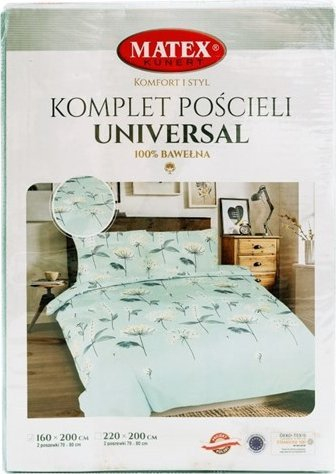 Гарнитура за постела Matex Bedding Flowers Mint, 220x200 cm, 100% памук, мента