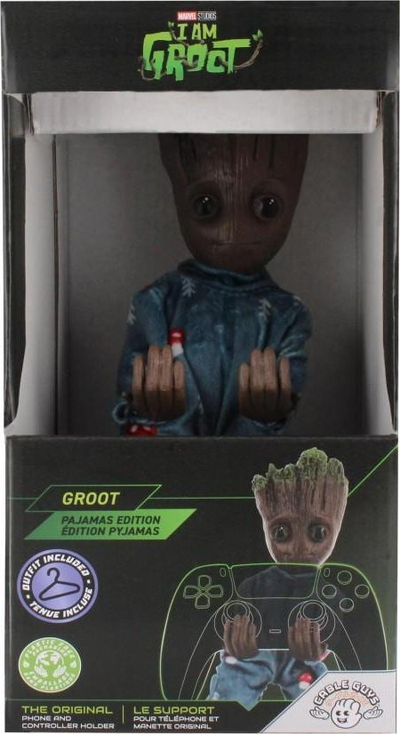 Mbajtëse kontrollori dhe telefoni Cable Guys Groot Pajamas Edition, me kabllo 2 m, figurë Marvel, shumëngjyrëshe
