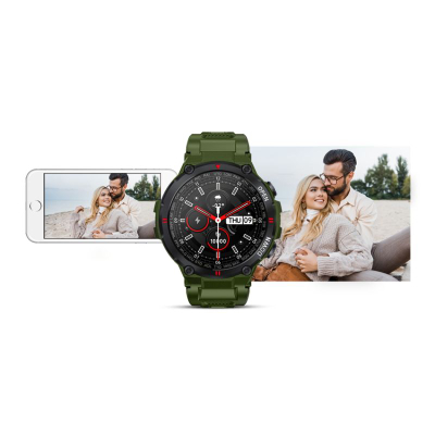 Smartwatch Giewont GW430-3, ekran me ngjyra, i papërshkueshëm nga uji, jeshil