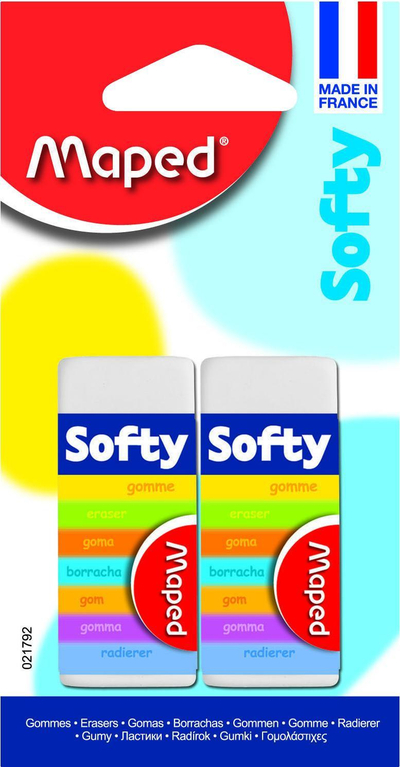 Gomë fshirëse Maped Softy, set 2 copë, e bardhë