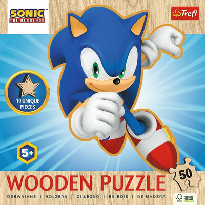 Puzzle druri Trefl Junior Sonic, 50 copa, shumëngjyrësh