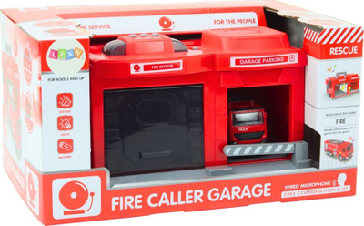 Set lojërash Garage Base Fire Station Truck 1:32, drita, tinguj, me walkie talkie
