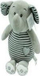 Lodër pelushi Tulilo Striped Cuddler, elefant 26cm, me vija, gri
