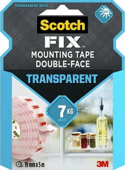 Shirit ngjitës dyansh Scotch Fix Transparent 4910C1950P, 19mm, 5m, transparent