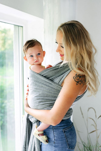 Shall mbajtës për bebe Pulp Baby Sling, pambuk organik, i zi