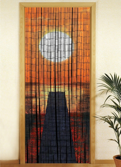 Perde dere prej bambuje Bamboo Sunset, 90x200 cm, për zbukurim, shumëngjyrëshe