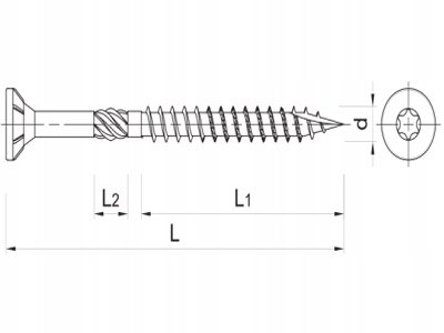 Vida ndërtimi druri Fischer TS 4x25mm, kokë e fundosme, 500 copë