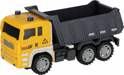 Lodër kamion baski Mega Creative Truck Tipper, 1:18, me drita dhe tinguj, i verdhë gri