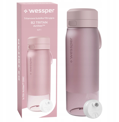 Shishe filtruese WESSPER B2 Tritan Actitex, 0.5L, pa BPA, rozë