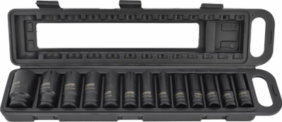 Set çelësash goditës të gjatë AWTOOLS, 1/2", 13 copë, 10-32mm, të zinj
