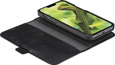 Këndë iPhone Dbramante1928 Lynge, për iPhone 14 Plus, lëkurë, portofol, i zi