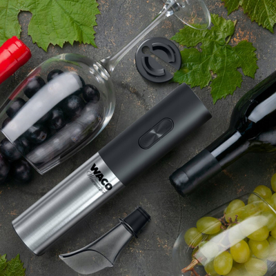 Hapës verë elektrik Waco Winemaster OW7, me bateri të rikarikueshme, çelik inox i zi