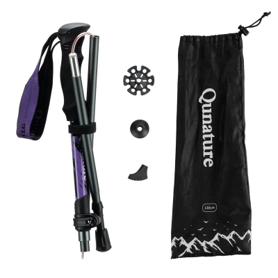 Shkopinj trekking Qunature Nordic Walking, alumin, 110 130cm, vjollcë