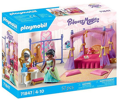 Сет играчки Playmobil Princess Bedroom PLL71847, соба за спиење на принцеза, со кревет со балдахин