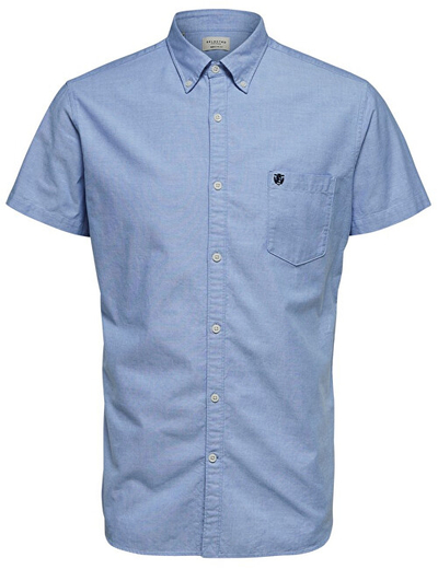 Këmishë Selected Homme Regcollet Ss W Noos, e kaltër XL mSD0002-XL