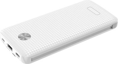 Powerbank Beafon Felixx Premium Carbon 10, 10000mAh, me kabllo të integrume, i bardhë