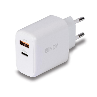 Karikues muri Lindy 73428, 65W, USB A dhe USB C, i bardhë