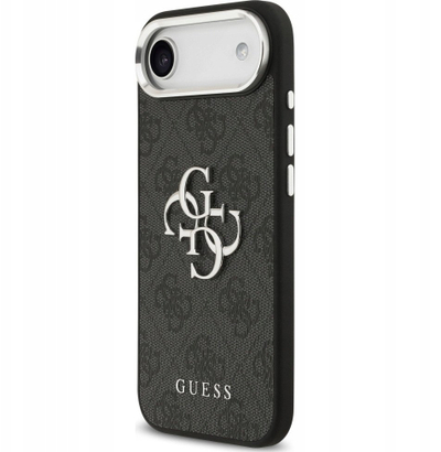 Kapak telefoni Guess Hardcase Big 4G Logo Classic, për iPhone 17 Air, lëkurë eco, i zi