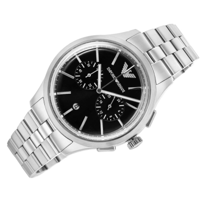 Orë dore Emporio Armani AR11691, kronograf, çelik inoks, argjend