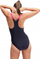 Kostum banje njëpjesësh Speedo Hyperboom Racerback për goca, navy me rozë