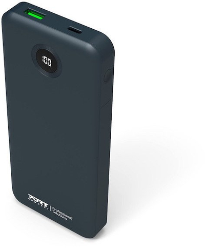 Powerbank Port Designs Powerbank 10000mAh, 20W, со интегрирани кабли, црн