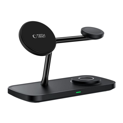 Karikues wireless 3‑në‑1 Tech-Protect QI15W-A45, MagSafe, 15W, i zi