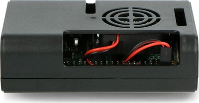 Kuti mbrojtëse JustPi për Raspberry Pi 4B, me ventilator, plastike, e zezë