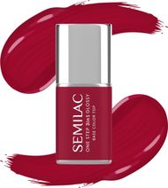 Llak gjysmë i përhershëm thonjsh Semilac One Step Glossy S575, 3 në 1, efekt me shkëlqim, e kuqe e errët