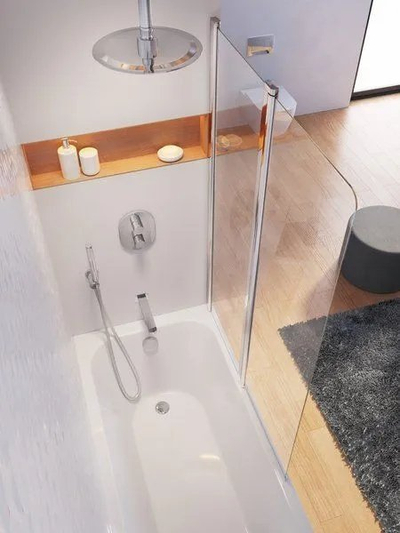 Eкран за када Ravak Chrome 7QRA0100Z1, 150x100cm, две делови, бел